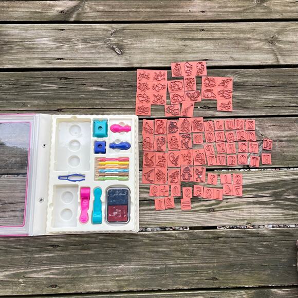 Rubber Stamping Stamp Kit Ink Art Kit Kids - Picture 5 of 16